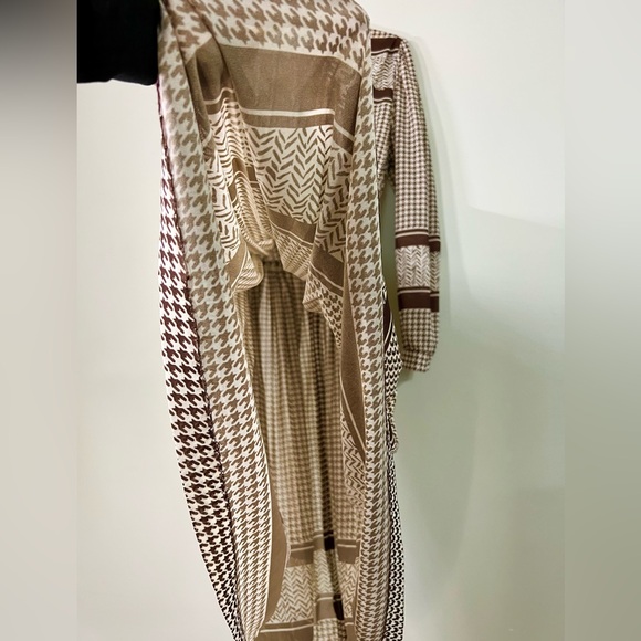 VINTAGE Western 70’s Houndstooth Dress with Brown Accents - Picture 6 of 12